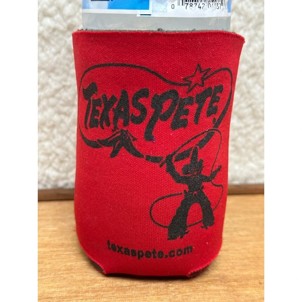 Texas Pete Can Cooler Red Promotional Beverage Insulator Hot Sauce Koozie